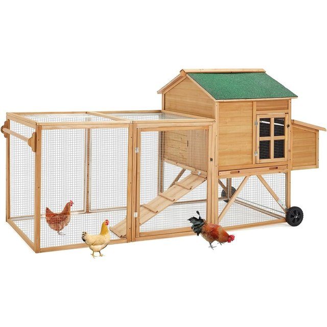 AECOJOY 96" Chicken Coop with Wheels