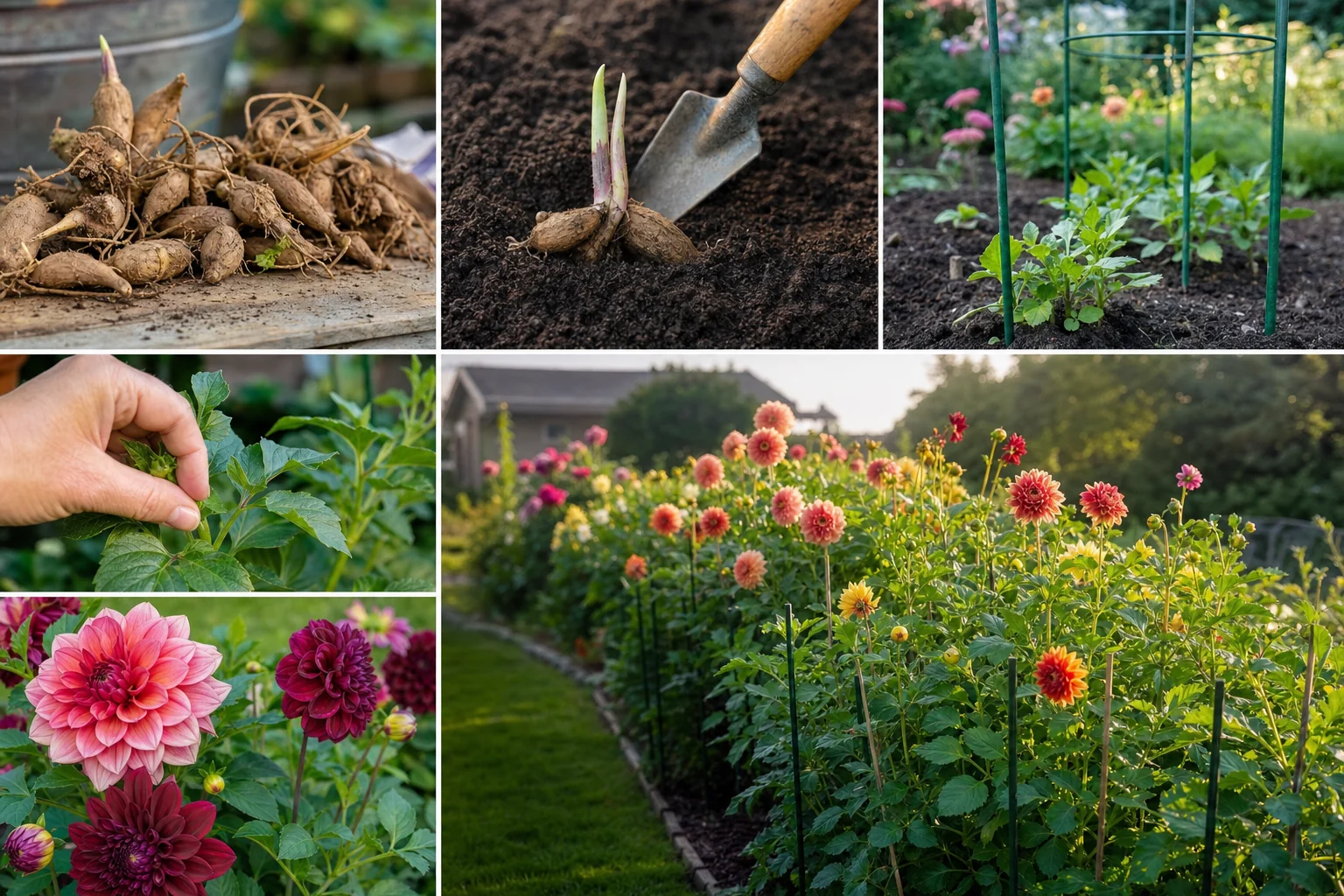 How to Grow Dahlias from Tubers: Planting, Staking, and Pinching for More Blooms