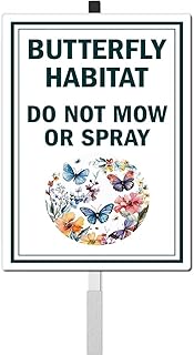 Butterfly habitat Yard Sign With Stake Do Not Mow do not spray Reflective Aluminum Yard Signs Rust F