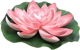 ABOOFAN Floating Artificial Lotus Flower Decoration Realistic Pink Simulation Water Lily Ornament fo