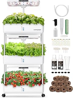 Ahopegarden Indoor Garden Hydroponics Growing System Kit: 66 Pods Plant Herb Garden Germination Kit 