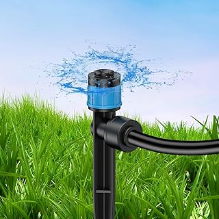 Pawfly 30 Pcs Push-to-Fit Drip Irrigation Emitters with Adjustable 360 Degree Water Flow Irrigation 