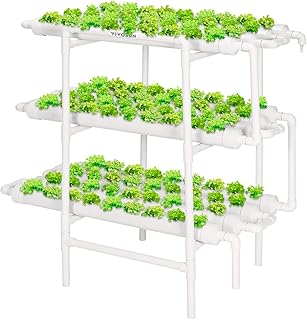 VIVOSUN Hydroponics Growing System 108 Plant Sites, 3 Layers 12 Food-Grade PVC-U Pipes Gardening Sys