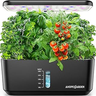 Ahopegarden Indoor Garden Hydroponics Growing System: 10 Pods Plant Germination Kit Aeroponic Herb V