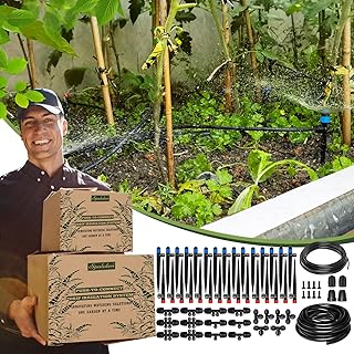 Push-to-Connect Drip Irrigation System Adjustable Irrigation System for Garden Raised Bed Automatic 