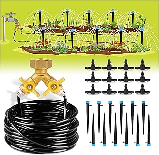 HIRALIY 50ft Drip Irrigation Kit Plant Watering System 8x5mm Blank Distribution Tubing DIY Automatic