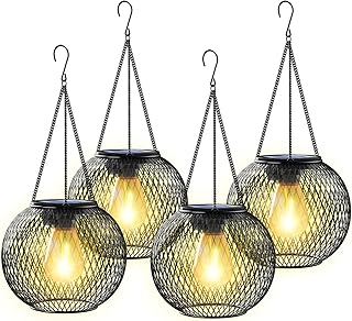 Solar Lantern Outdoor Waterproof, KagoLing Upgraded Hanging Solar Lights Outdoor Garden Decorations 
