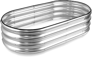 JERIA Raised Garden Bed,Galvanized Raised 4×2×1ft Planter Boxes Outdoor with Easy Assembly, Large Ga
