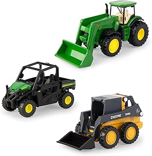 ERTL Iron John Deere Die-Cast Replicas - Includes John Deere Tractor, Gator, and Skid Steer Farm Toy