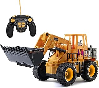 Top Race TR-113 5 Channel Full Functional Remote Control Tractor Toy Front Loader - 14 x 6 x 8 inch 