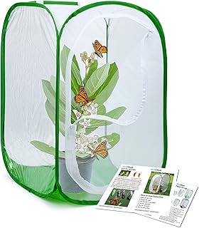 RESTCLOUD Professional Butterfly Habitat Insect Cage Caterpillar Enclosure Pop-up Polyester Bottom f
