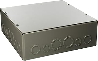 Wiegmann SC121204 SC-Series NEMA 1 Screw Cover Wallmount Pull Box with Knockouts, Painted Steel, 12