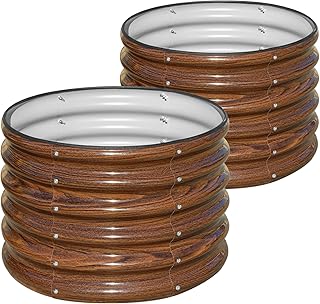 SnugNiture Raised Garden Bed, 2 PCS 2×2×1.5ft Round Galvanized Outdoor Planter Box, 17