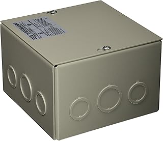 Wiegmann SC060604 SC-Series NEMA 1 Screw Cover Wallmount Pull Box with Knockouts, Painted Steel, 6