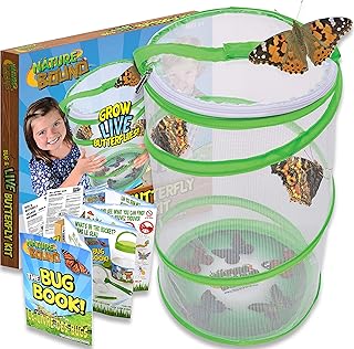 Nature Bound Butterfly Growing Kit - Live Caterpillar to Butterfly Project for Kids - Includes Vouch