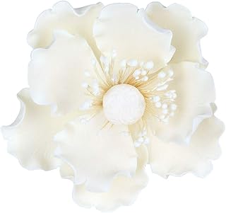 O'Creme Gumpaste Anemone Flower Set of 3 White - Edible Flowers for Cake Decorating - Sugar Paste Fl