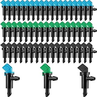 Mudder 60 Pieces Drip Emitter Garden Flag Irrigation Dripper in 3 Sizes, Trees and Shrubs, 1 GPH, 2 