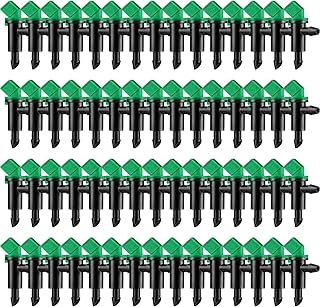 Mudder 60 Pieces Irrigation Drip Emitter Garden Flag Irrigation Dripper, Trees and Shrubs (Green Bla