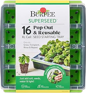 Burpee SuperSeed Seed Starting Tray | 16 XL Cell | Reusable & Dishwasher Safe | for Starting Vegetab