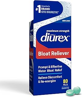 Diurex Ultra Re-Energizing Water Pills - Relieve Water Bloat - Feel Better & Less Heavy - 80 Count