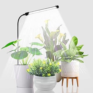 Juhefa Grow Light for Indoor Plants Growing, 6000K Full Spectrum Gooseneck Plant Lamp for Seedings S