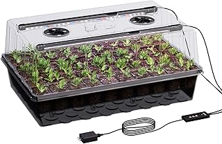 60-Cell Self-Watering Seed Starter Tray with Grow Light, Seed Starter Kit with 4.07” Humidity Dome, 
