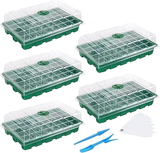 MIXC Seedling Trays Seed Starter Tray, 5-Pack Mini Propagator Plant Greenhouse Grow Kit with Humidit