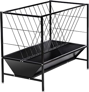 Pasture Hay Feeder 45 Gallon, Heavy-Duty Hay Grain Livestock Feeder with 24 Gallon Feed Pan, Livesto