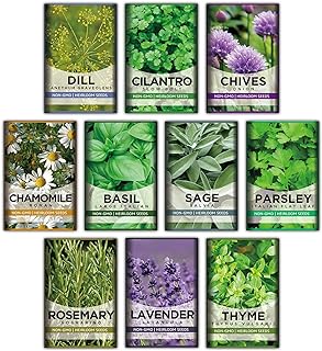 10 Kit Non-GMO Growing into Thyme, Lavender, Chamomile, Dill, Chives, Cilantro, Rosemary, Basil, Par
