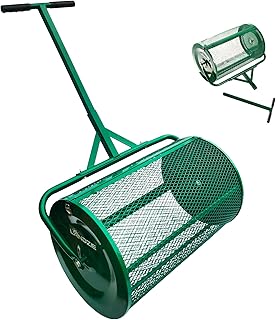 LANDZIE - The Original 24 Inch Compost and Peat Moss Spreader Roller - Top Soil, Sand, Manure, Mulch
