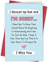 Funny Poem Apology Card for Him Her, I Messed Up Card for Man Woman, Forgive Me Card for Friends Fam