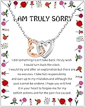 WSNANG I'm Sorry Gifts Apology Gifts for Her - Interlocking Heart Forgiveness Necklace - For Wife, S