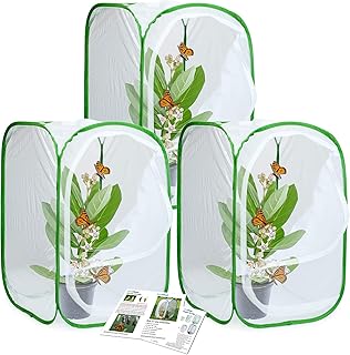 3-Pack Insect and Butterfly Habitat Cage Terrarium Pop-up Butterfly Enclosure (3 x 15.7 x 15.7 x 23.