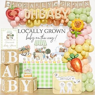 Locally Grown Baby Shower Decorations – 129 Pcs Locally Grown Baby Shower Themed Party Supplies with