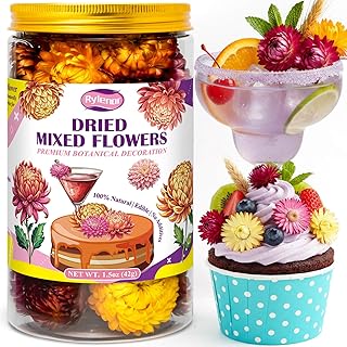 40-50 Pcs Edible Mixed Color Dried Flowers, 42g Food Grade Edible Flowers, 100% Natural Dreid Flower