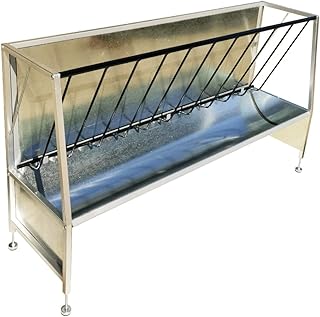 Goat hay Feeder, 4.72 feet Long, Suitable for Heavy-Duty Galvanized Steel Vertical hay Racks for She
