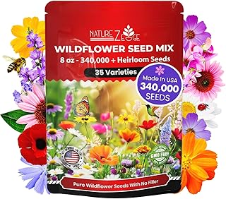 NatureZ Edge Wildflower Seeds, 1/2 lb, 340,000 Seed, 35 Variety Perennial & Annual Flower Seeds to P