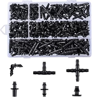280 Pcs Barbed Connectors Irrigation Fittings Kit,Drip Irrigation Barbed Connectors 1/4''Tubing Fitt