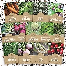 Organic Cool Weather Spring & Fall Seeds Variety Pack - 13 Individual Packs - 2026 Season - Carrots,