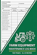Farm Equipment Maintenance Log Book: Agriculture Machinery Repair & Service Record Logbook with Dail