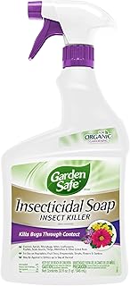 Garden Safe Brand Insecticidal Soap Insect Killer, 32 Fluid Ounces, For Organic Gardening, Kills Bug