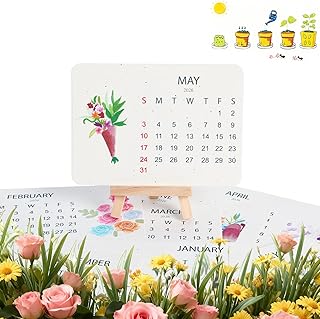 Eco-Friendly Plantable Love Seed Calendar 2026, Perfect Modern Greening Calendars Planner, Sustainab