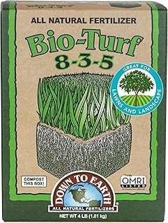 Down To Earth All Natural Fertilizers Organic Bio-Turf Lawn Food for Grass, Landscape and Ornamental