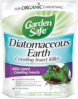 Garden Safe Brand Crawling Insect Killer Containing Diatomaceous Earth, 4 Pounds, Kills Cockroaches,