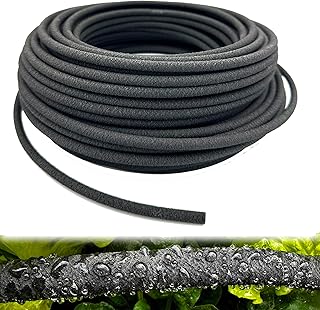 1/4 inch Soaker Hose Tubing for Drip Irrigation, 100FT Garden Beds Soaker Irrigation Tubing Hose wit