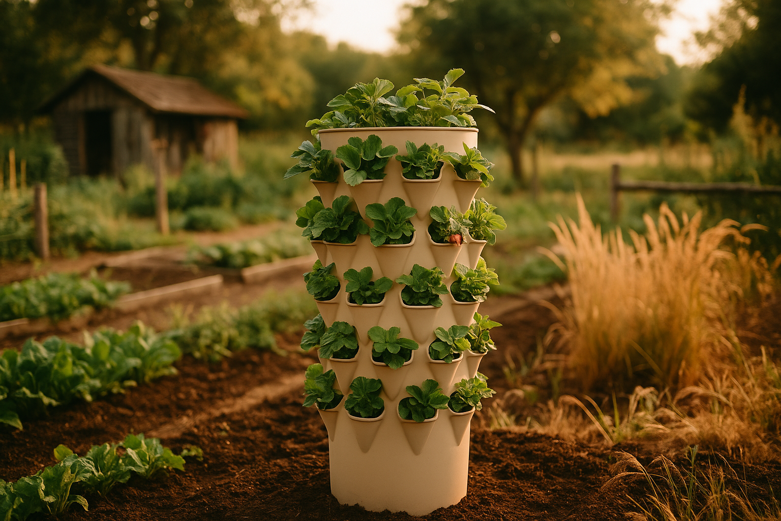 vertical garden tower — Urban & Vertical Gardening